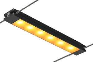 Wire mounted LED luminaires mandarin and black